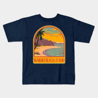 Waikiki Beach Hawaii Oahu Kids T-Shirt